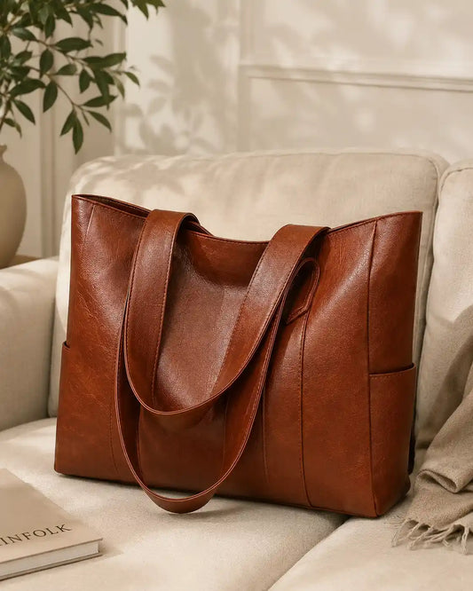 'THE ROWAN' VEGAN LEATHER TOTE BAG