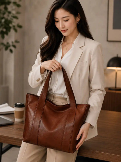 'THE ROWAN' VEGAN LEATHER TOTE BAG