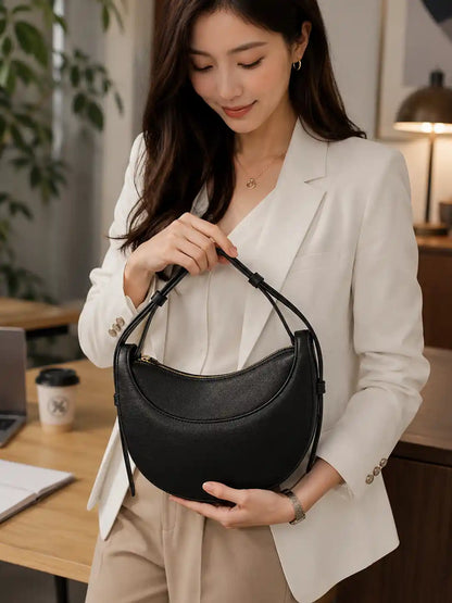 'THE LUNA' LEATHER CRESCENT BAG