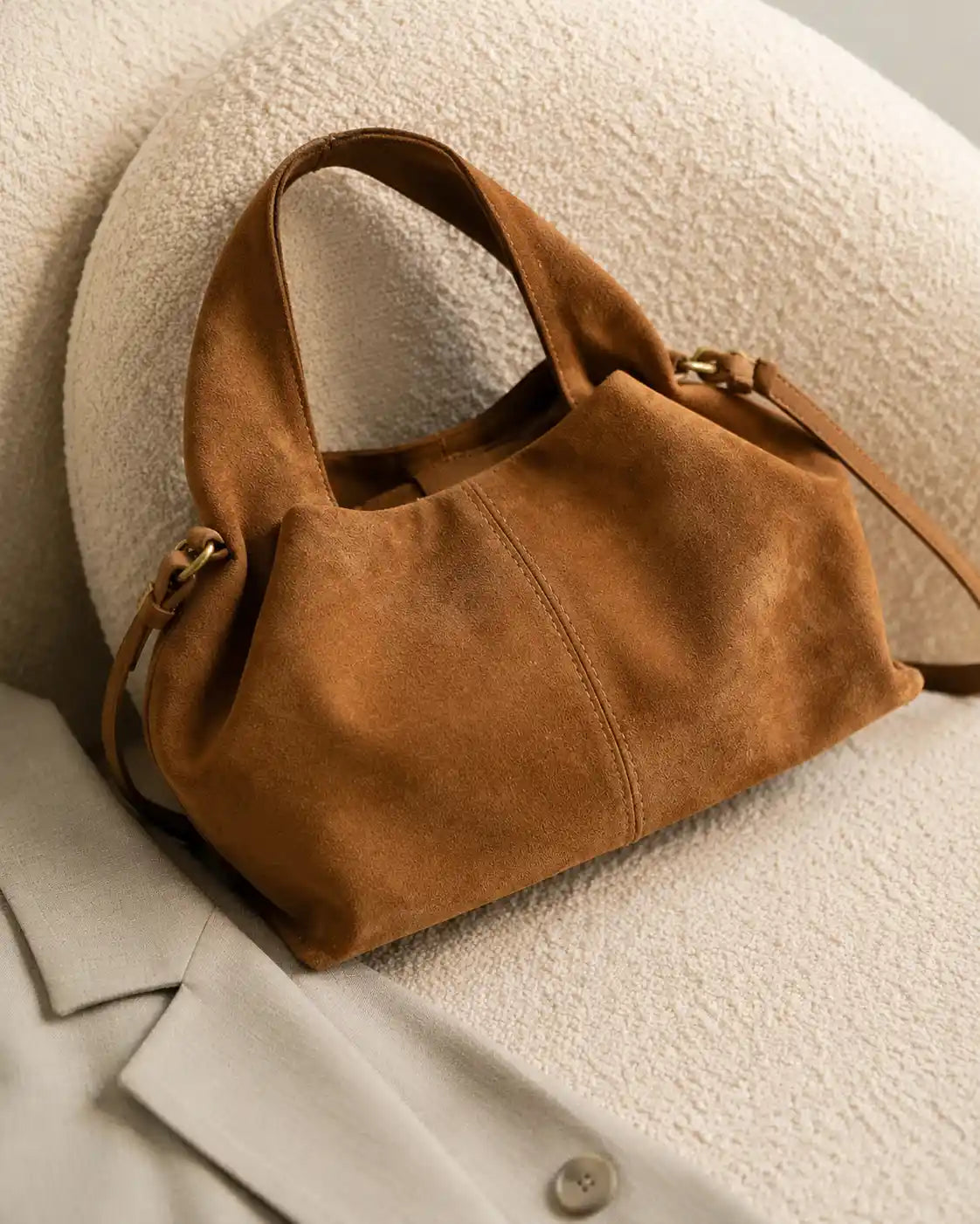 'THE AMELIE' VEGAN SUEDE CLOUD BAG