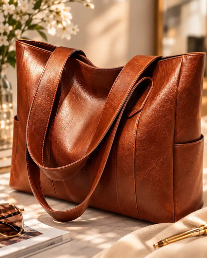 'THE ROWAN' VEGAN LEATHER TOTE BAG