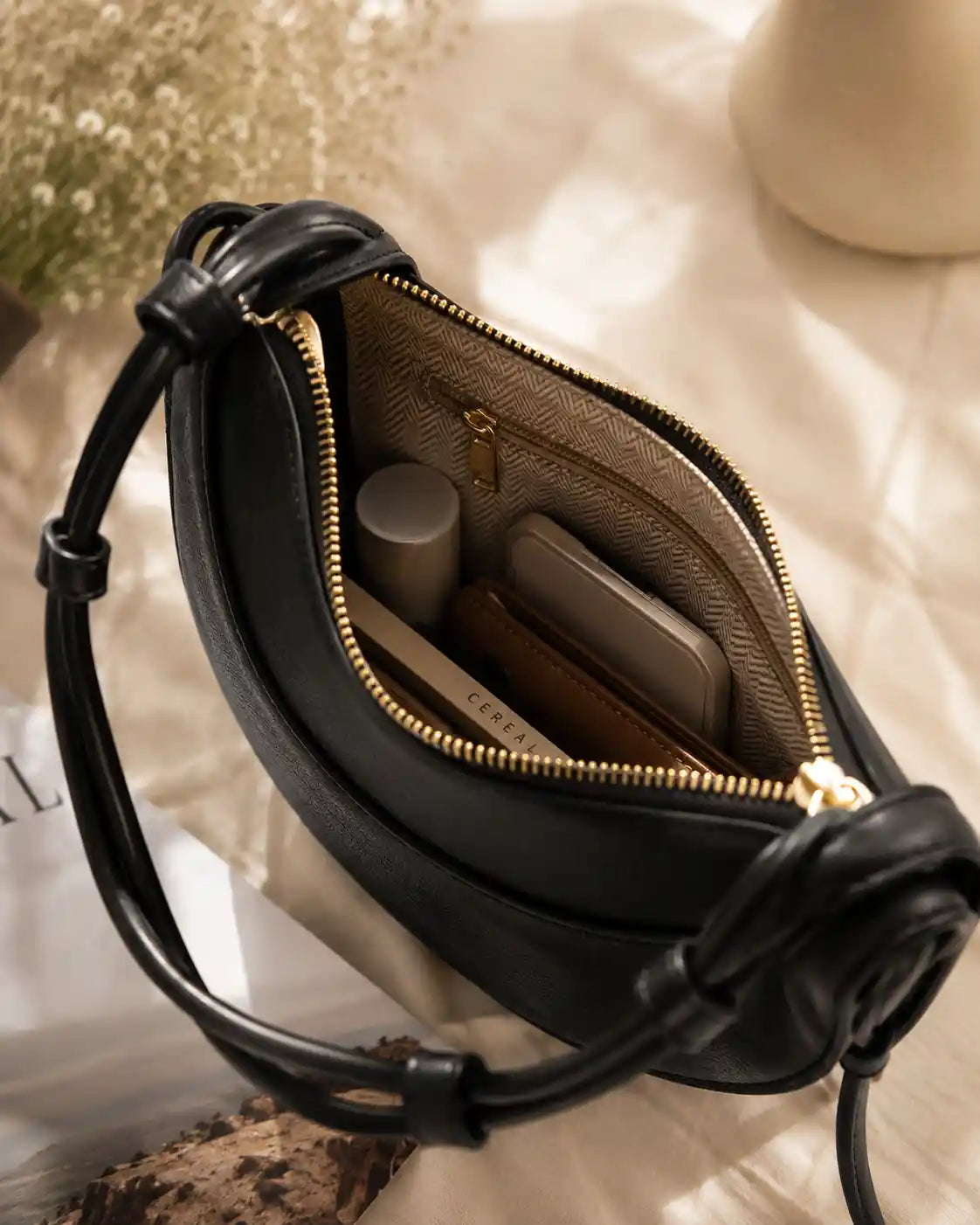 'THE LUNA' LEATHER CRESCENT BAG