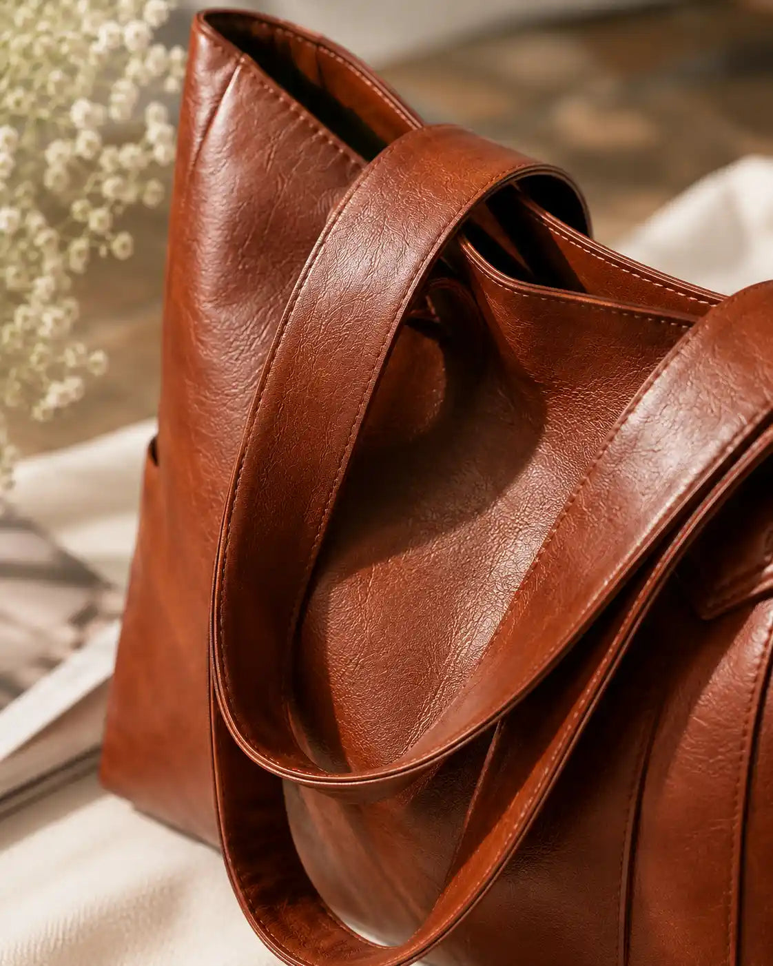 'THE ROWAN' VEGAN LEATHER TOTE BAG