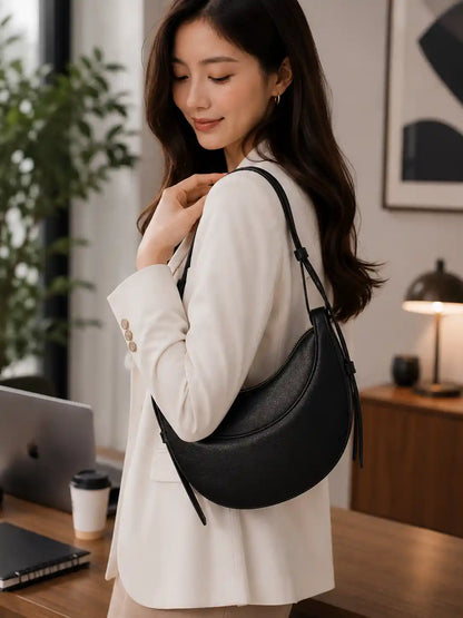 'THE LUNA' LEATHER CRESCENT BAG