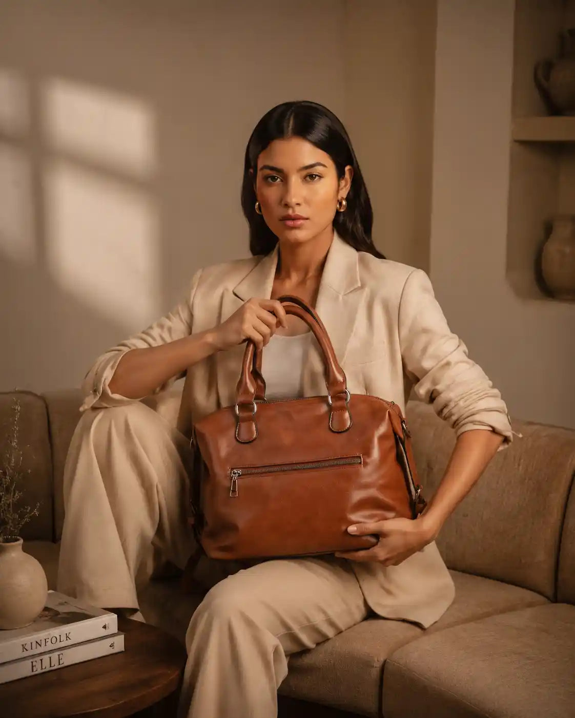 'THE WAVERLY' VEGAN LEATHER SATCHEL