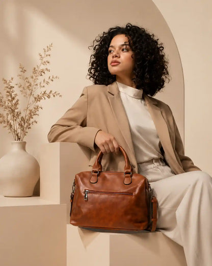 'THE WAVERLY' VEGAN LEATHER SATCHEL