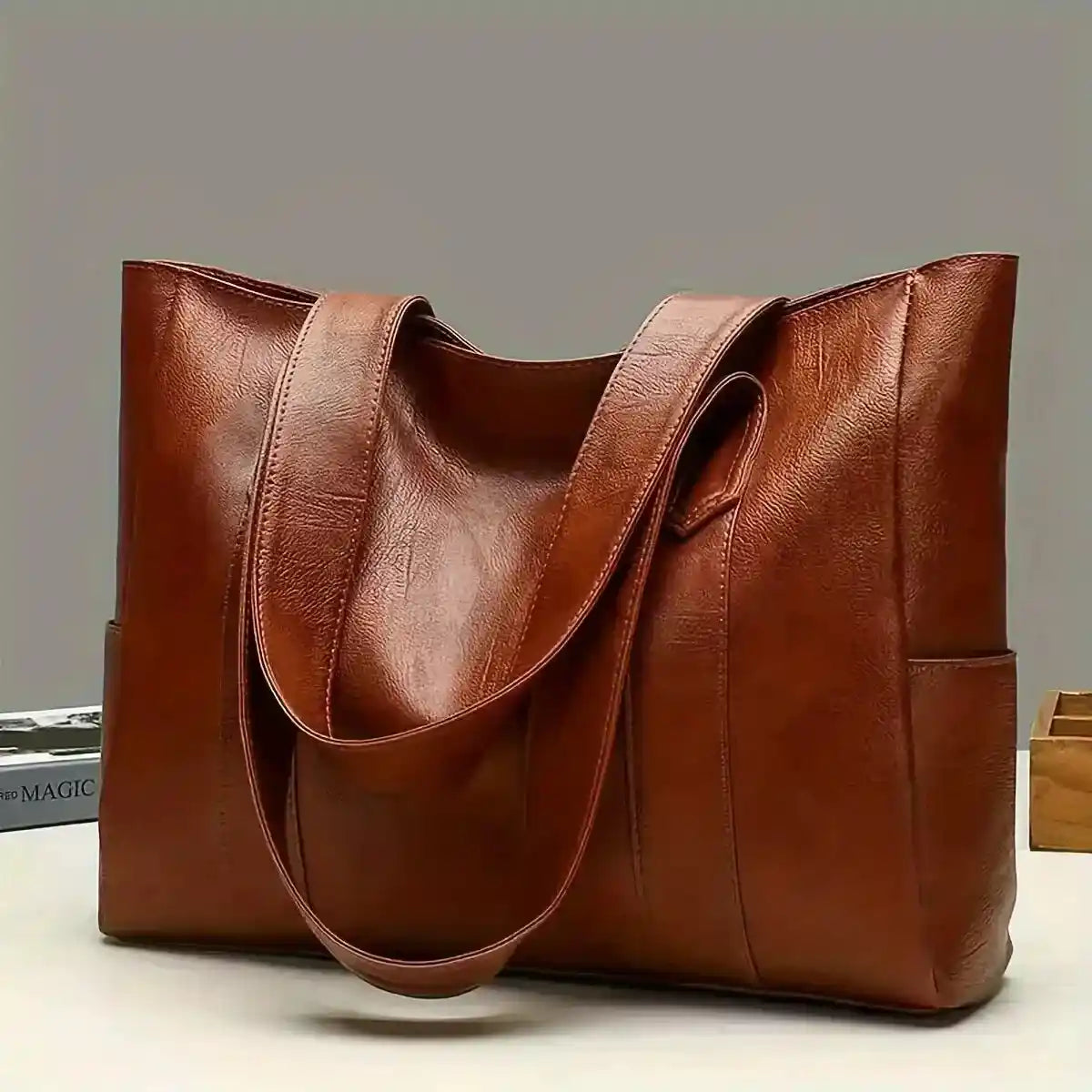 'THE ROWAN' VEGAN LEATHER TOTE BAG