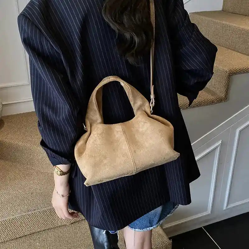 'THE AMELIE' VEGAN SUEDE CLOUD BAG