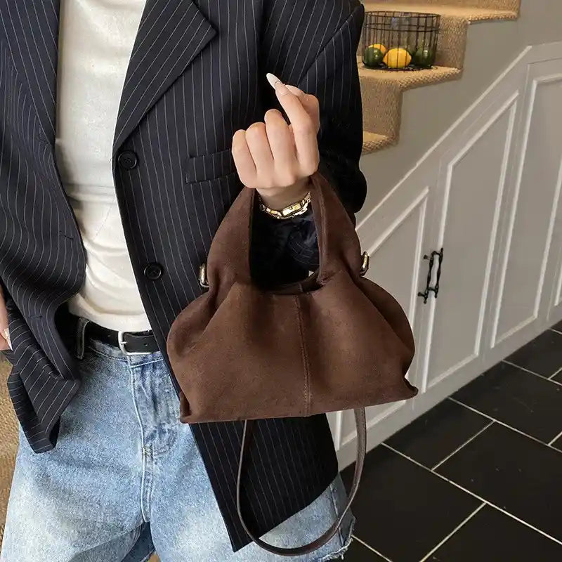 'THE AMELIE' VEGAN SUEDE CLOUD BAG
