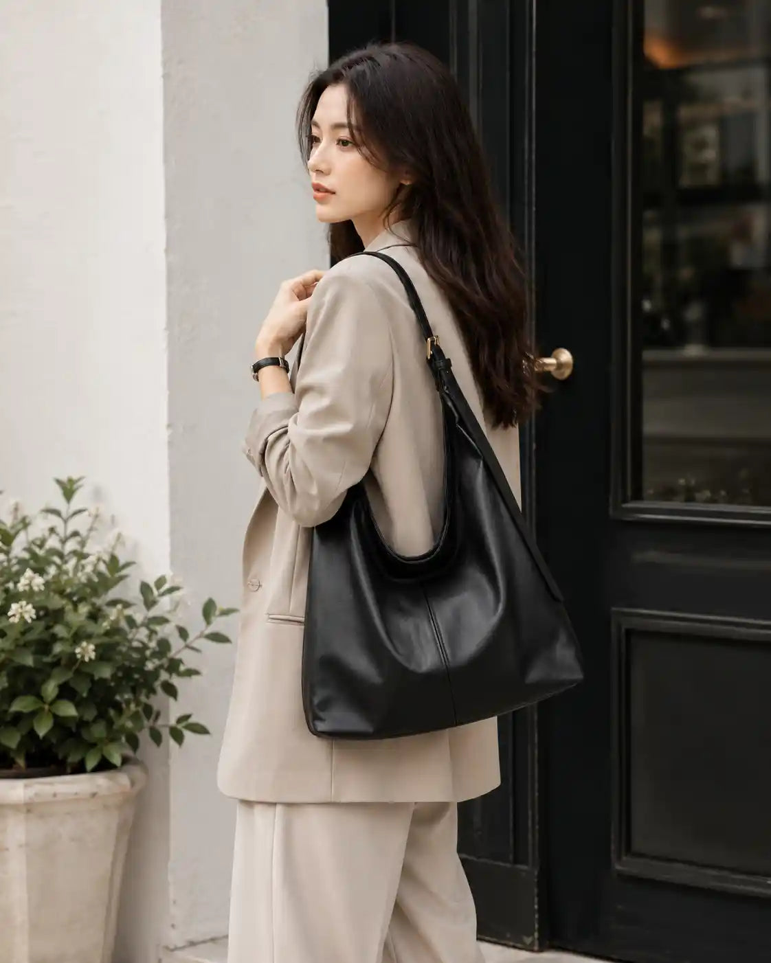 'THE CLEO' VEGAN LEATHER SHOULDER BAG