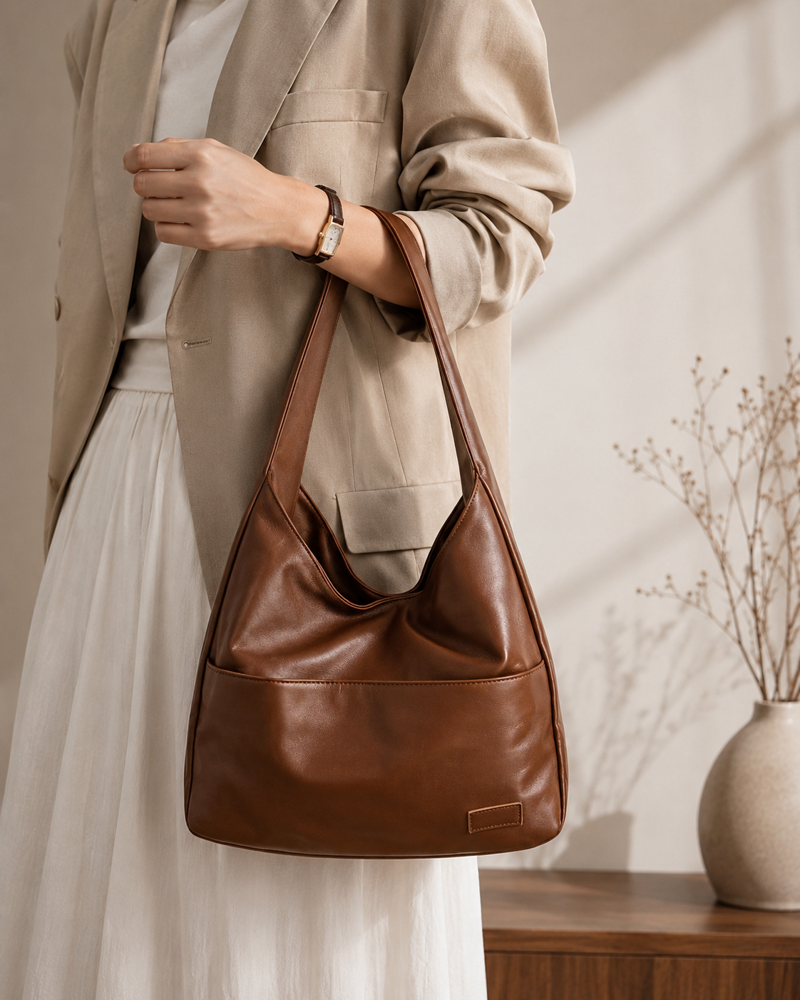 'THE AVERY' VEGAN LEATHER SHOULDER BAG