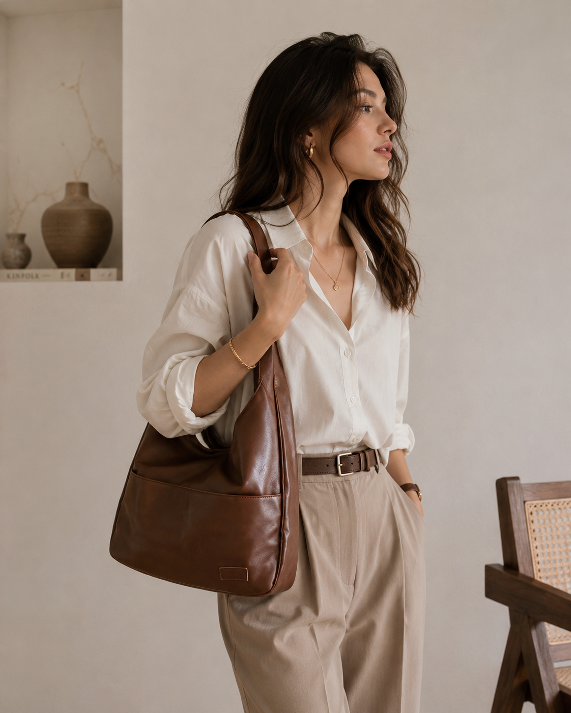 'THE AVERY' VEGAN LEATHER SHOULDER BAG