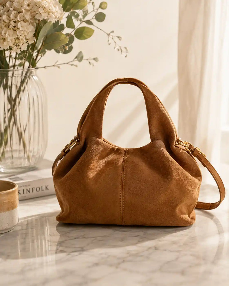 'THE AMELIE' VEGAN SUEDE CLOUD BAG
