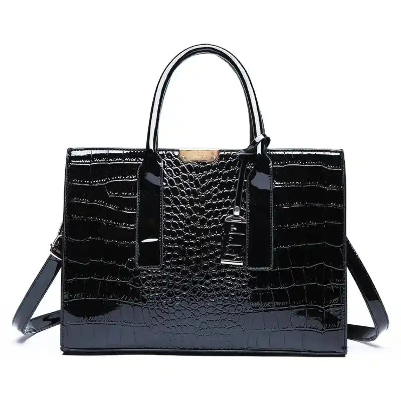 'THE SLOANE' CROC-EMBOSSED VEGAN LEATHER SATCHEL