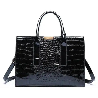 'THE SLOANE' CROC-EMBOSSED VEGAN LEATHER SATCHEL