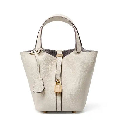 'THE MARGOT' PEBBLED VEGAN LEATHER BUCKET BAG