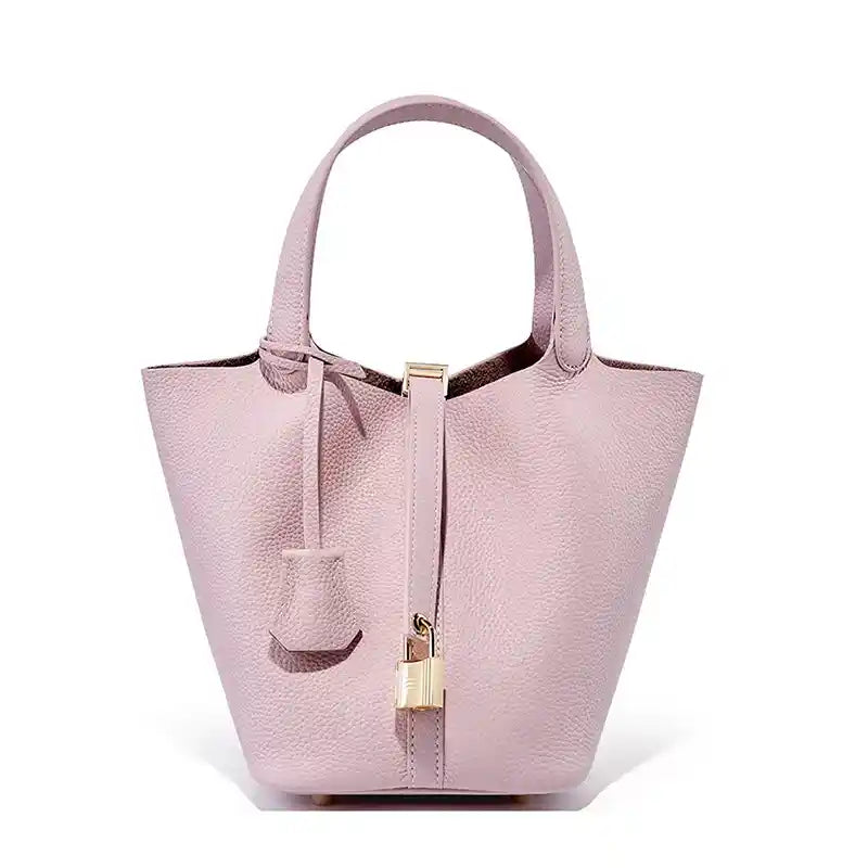 'THE MARGOT' PEBBLED VEGAN LEATHER BUCKET BAG