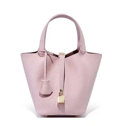 'THE MARGOT' PEBBLED VEGAN LEATHER BUCKET BAG